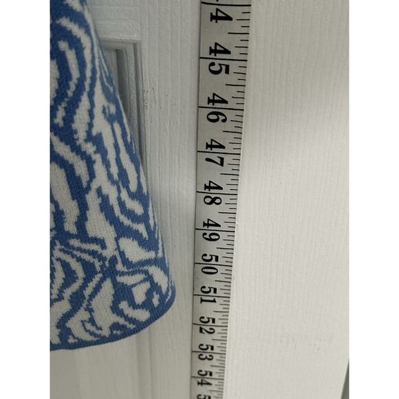 Diane von Furstenberg Women's BLUE FLORAL Collared Midi Wrap KNIT Dress Plus XXL - Picture 6 of 9